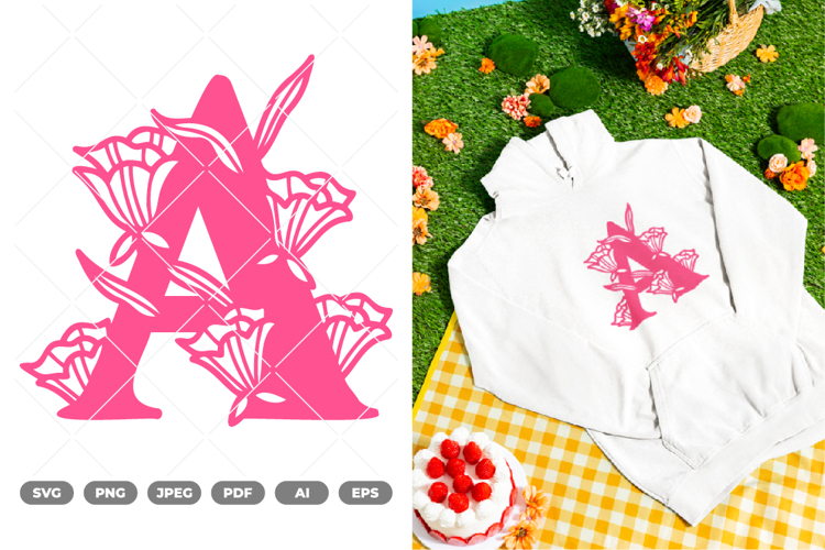 Floral Monogram Letter Svg Image 2