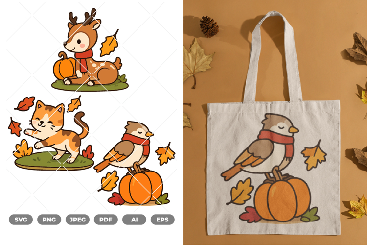 Autumn Animal Colored SVG & Clipart