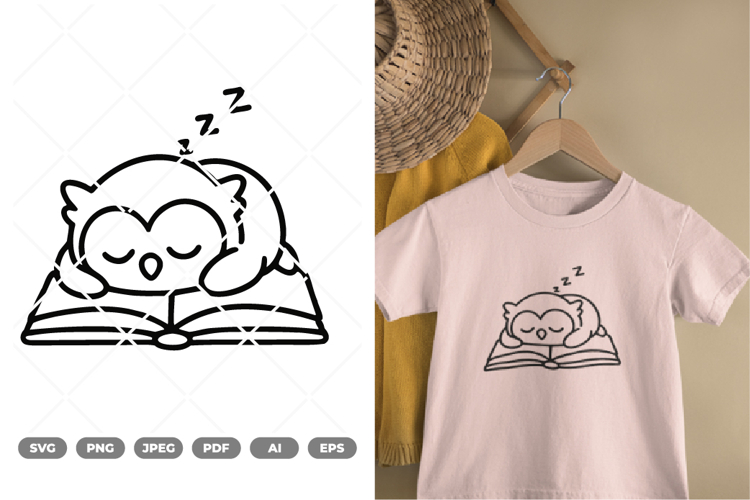 Owl and Book SVG & Clipart