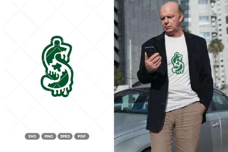 Melting Dollars SVG & Clipart