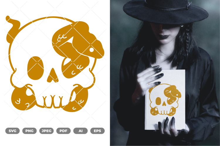 Skull and Snake SVG & Clipart