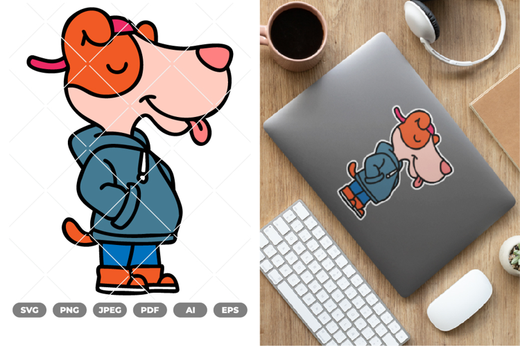 Cool Dog Colored SVG & Clipart