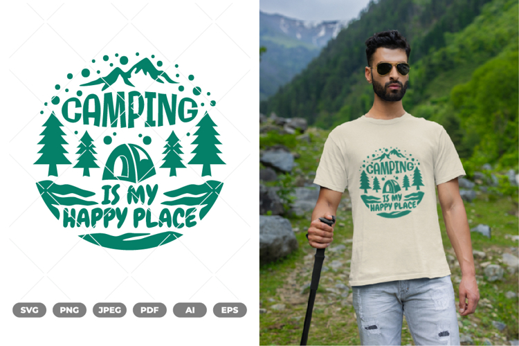 Camping is My Happy Place SVG & Clipart