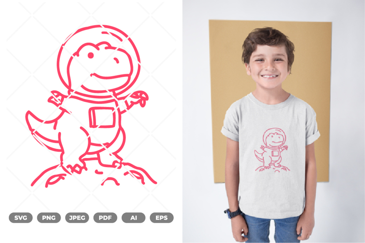 Dino Astronaut SVG & Clipart