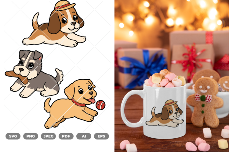 Cute Puppy Colored SVG & Clipart
