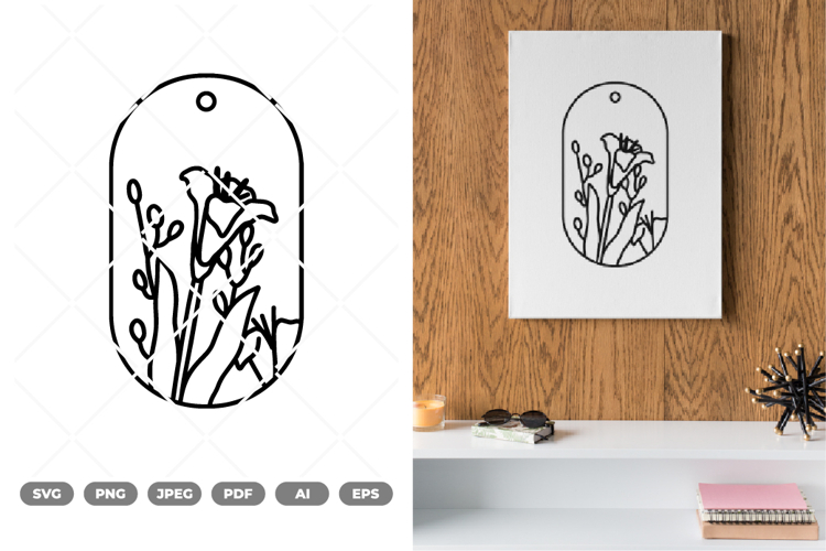 Flower Gift Tag SVG & Clipart