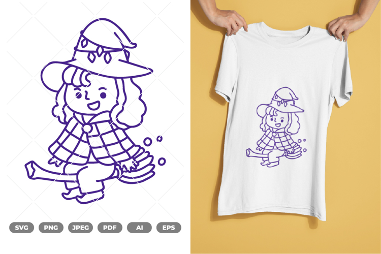 Cute Witch SVG & Clipart