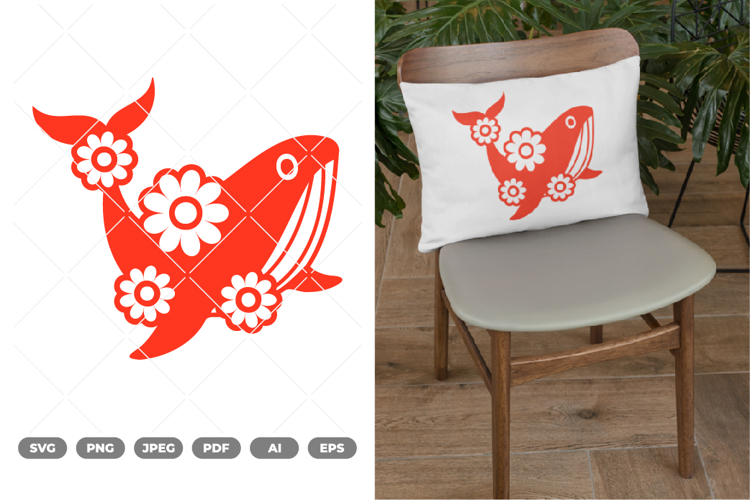 Floral Fish SVG & Clipart