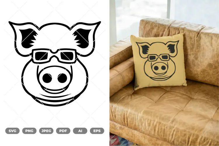 Cool Pig SVG & Clipart
