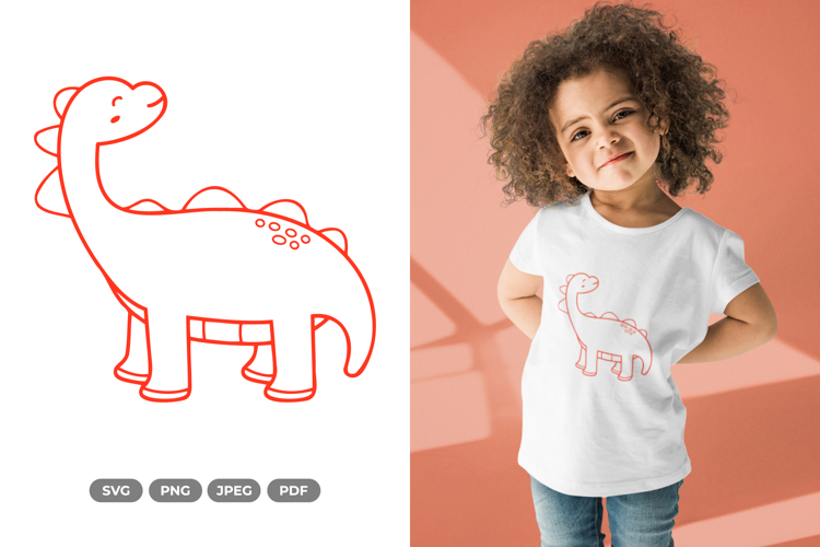 Kawaii Dino SVG & Clipart - Dinosaur Doodle
