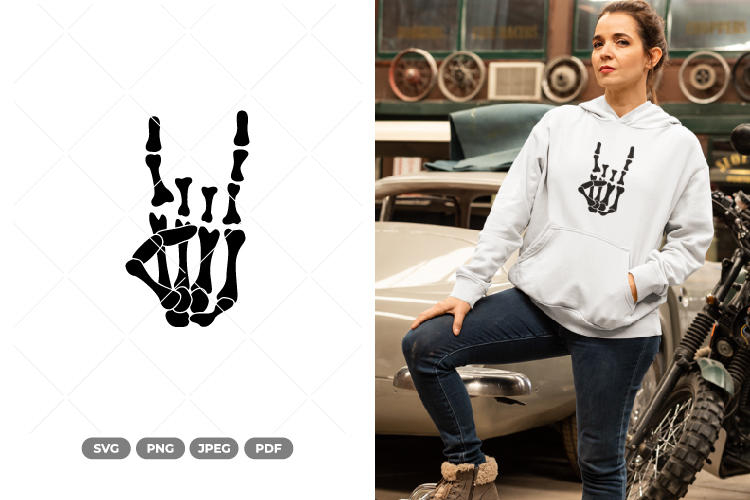 Skull Hand Sign SVG & Clipart