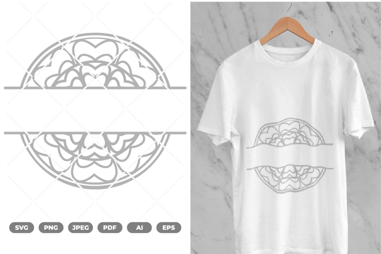 Split Mandala SVG & Clipart example image 1