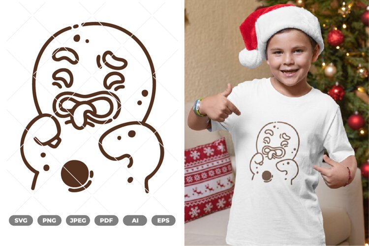 Funny Gingerbread SVG & Clipart example image 1