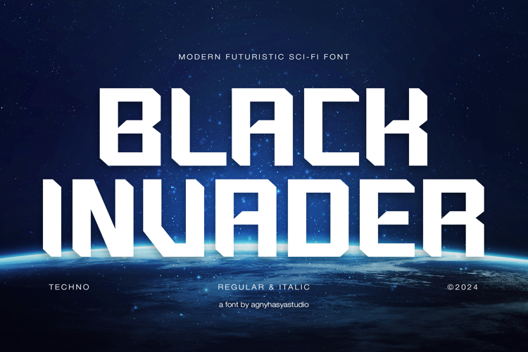 Black Invader - Modern Futuristic Display Font