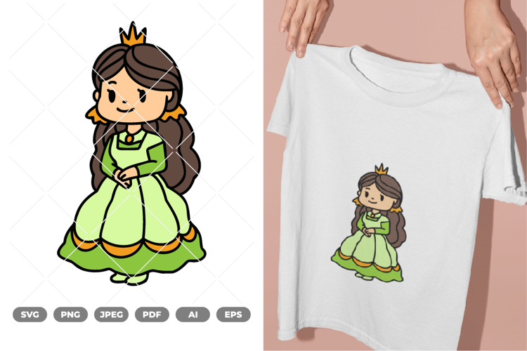 Chibi Princess Colored SVG & Clipart