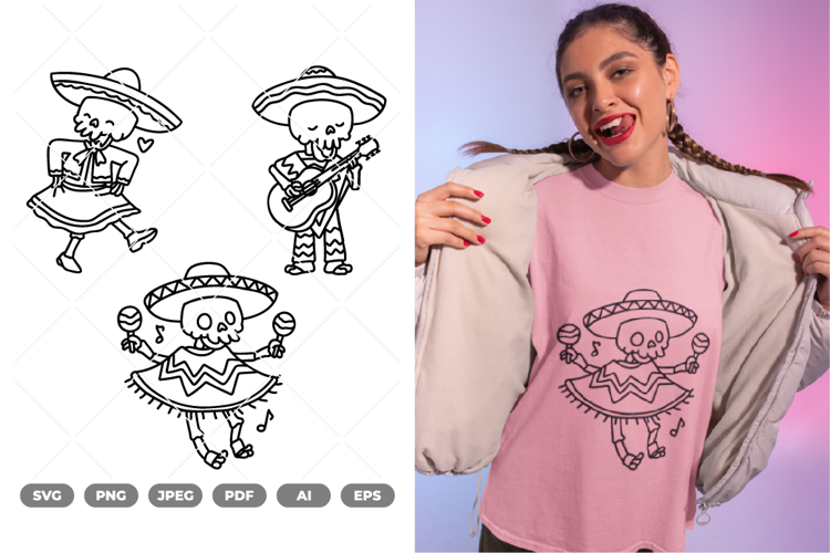 Mariachi Skull SVG & Clipart