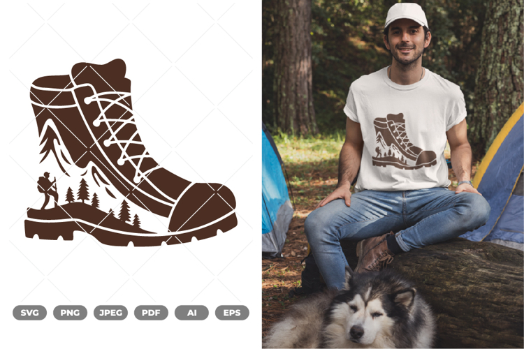 Camping Boots SVG   Clipart