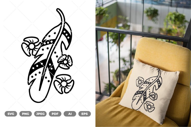 Feather Boho SVG & Clipart example image 1
