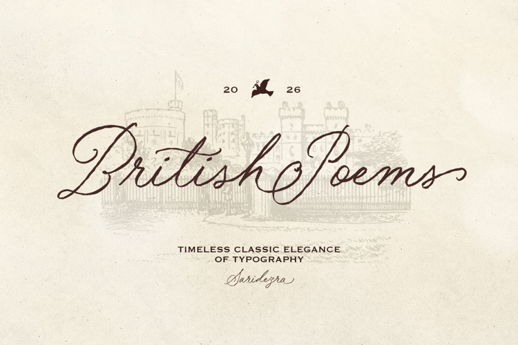 British Poems - Old Handwritten Font