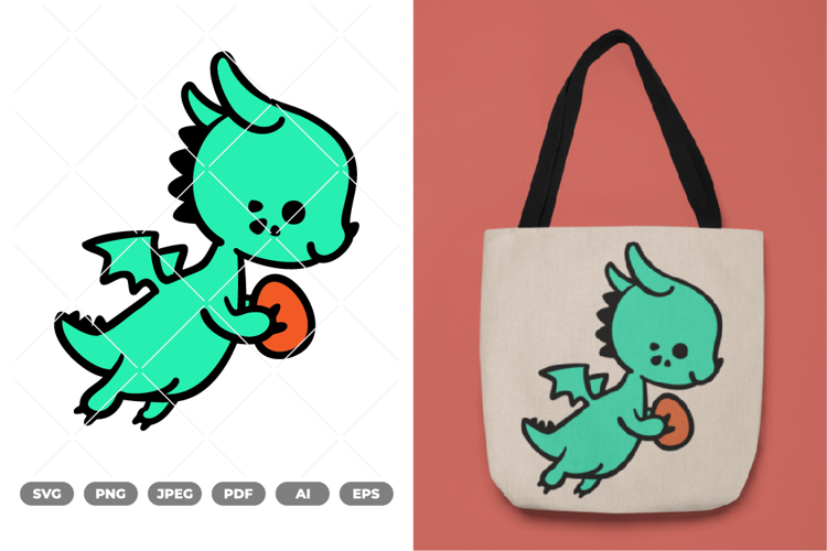 Cute Dragon Colored SVG   Clipart