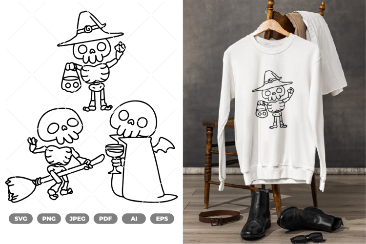Cute Skeleton SVG & Clipart