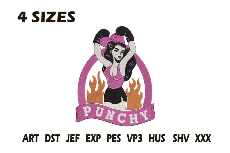 Punchy Cowgirl Western Embroidery Design