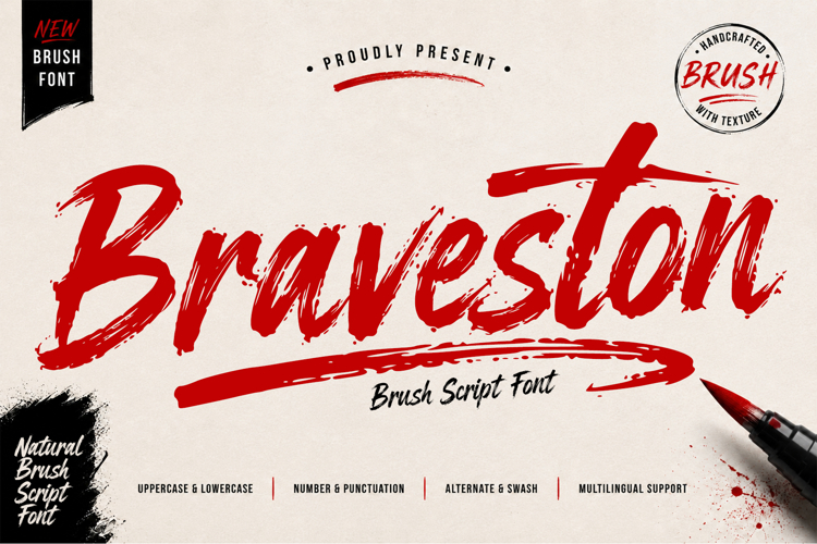 Braveston Brush Script Font