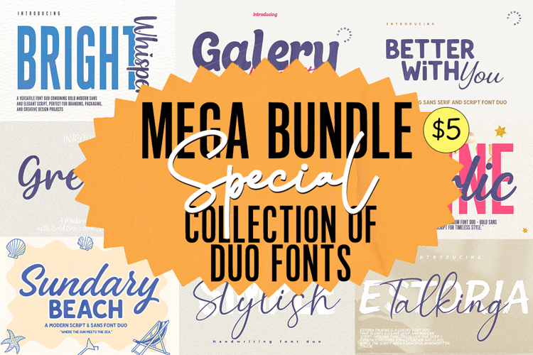 Mega Bundle Special Stylish Duo Font Collection