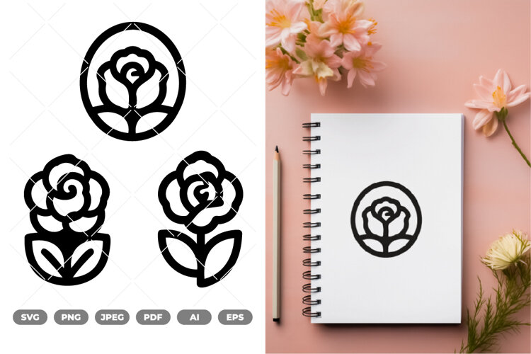 Rose SVG & Clipart example image 1
