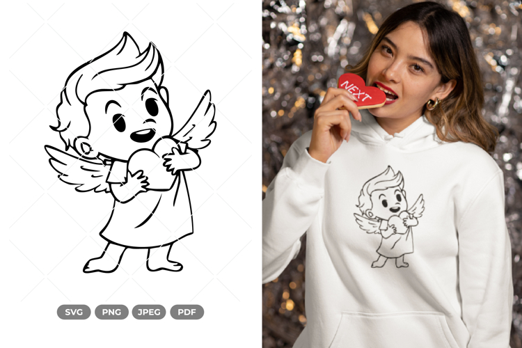 Kawaii Cupid SVG & Clipart