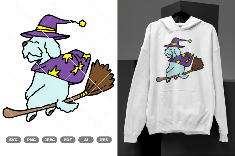 Witch Dog Colored SVG & Clipart