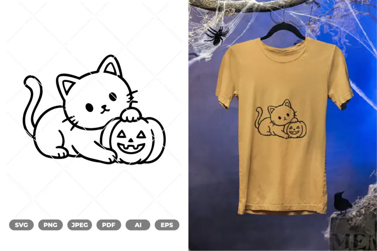 Halloween Cat SVG & Clipart