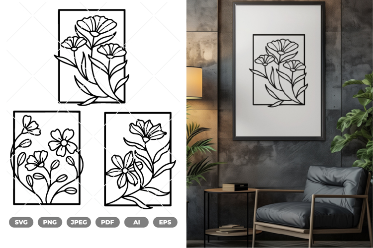 Floral Framed SVG & Clipart