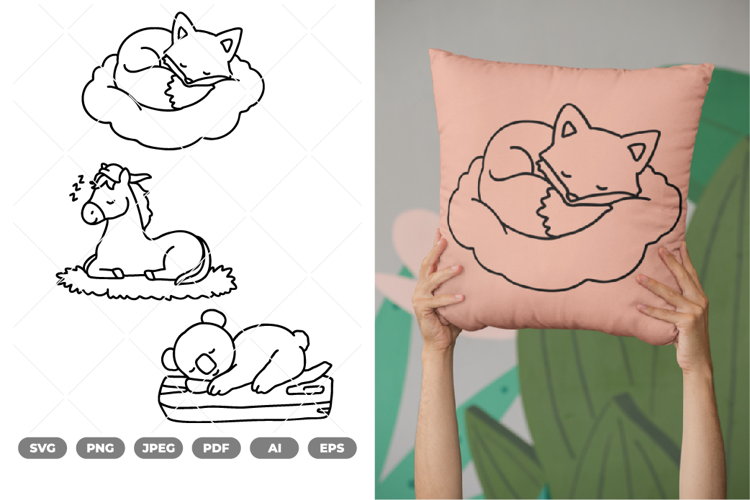 Sleeping Animal SVG & Clipart
