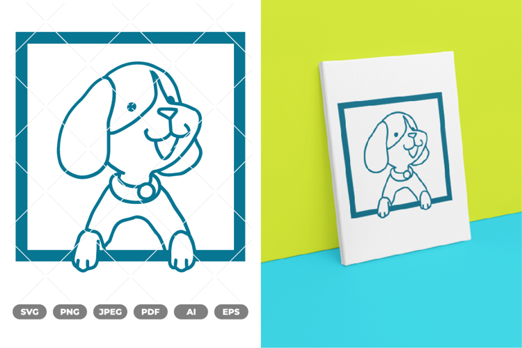 Peeking Dog SVG   Clipart