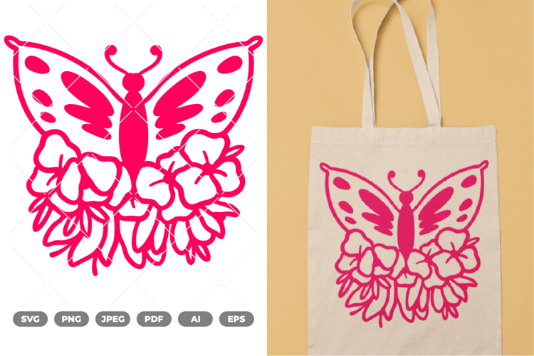 Flower Butterfly SVG & Clipart