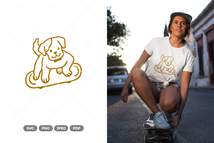 Skateboard Dog SVG & Clipart