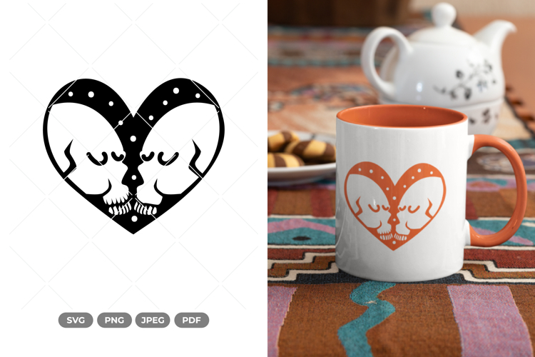 Skull Lovers SVG & Clipart - Skull Cut File