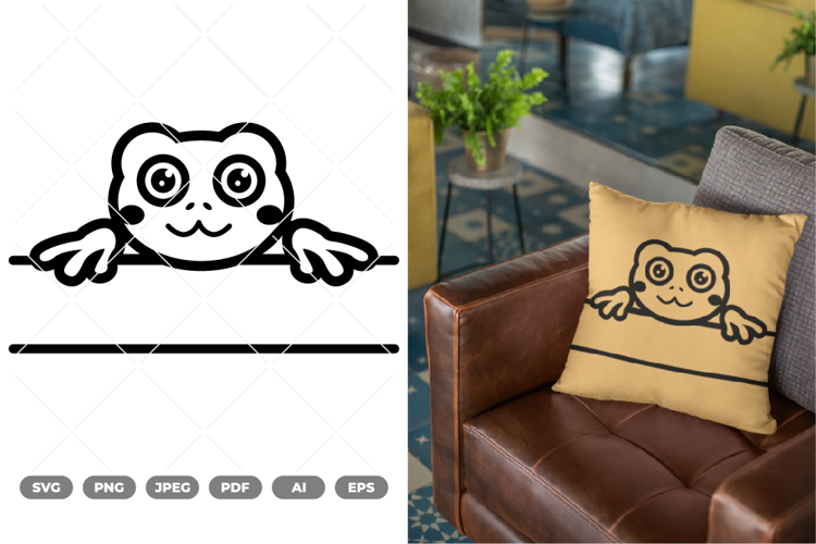 Split Kawaii Frog SVG & Clipart