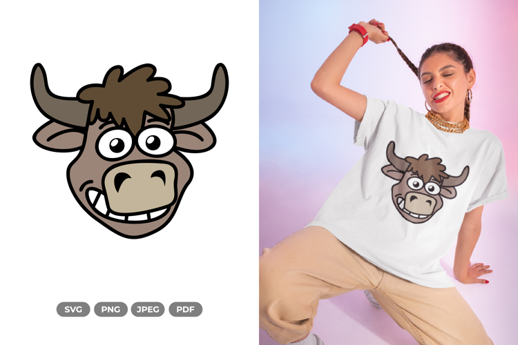 Smiling Cow SVG & Clipart - Smiling Animal