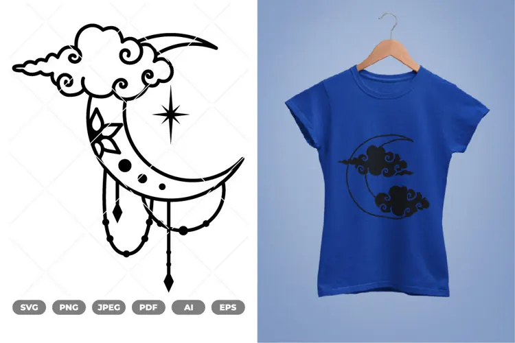 Moon Tattoo SVG & Clipart