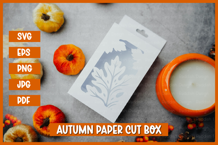 Autumn Box Template SVG I Gift Box I Packaging Template SVG