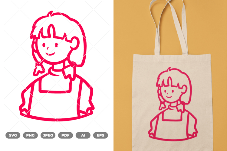 Girl Doodle SVG & Clipart