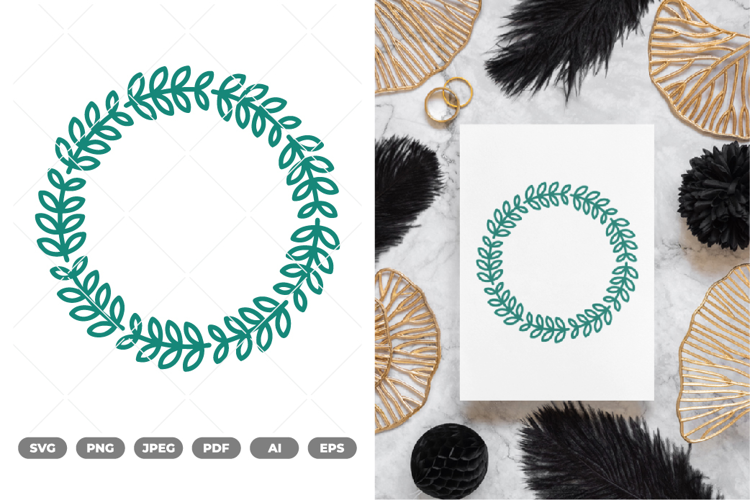 Floral Wreath SVG & Clipart