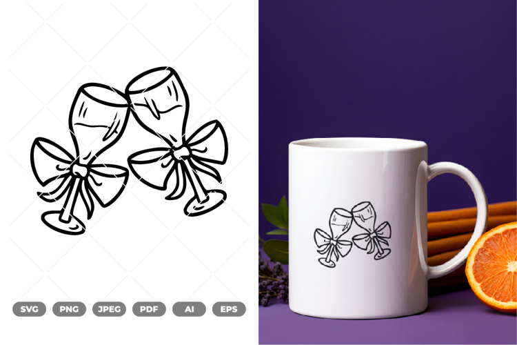 Wine Toast SVG   Clipart