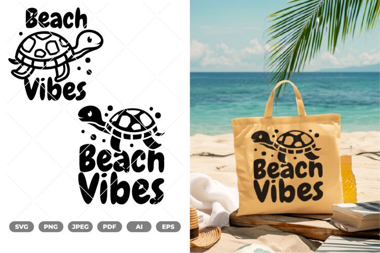 Beach Vibes SVG & Clipart example image 1