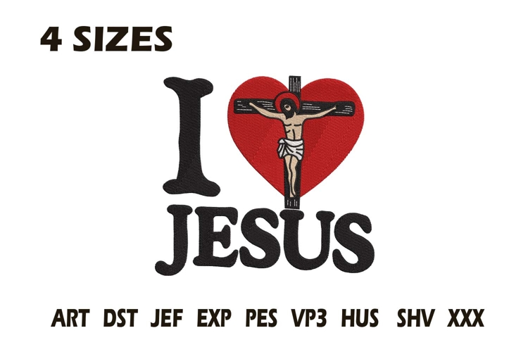 I Love Jesus Embroidery Design