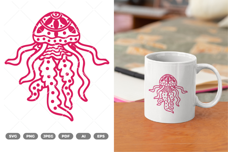 Mandala Jellyfish SVG & Clipart
