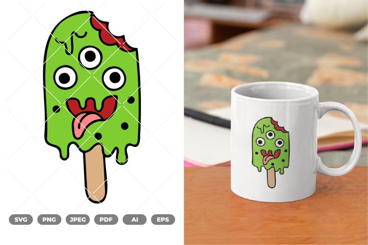 Ice Cream Monster Colored SVG & Clipart