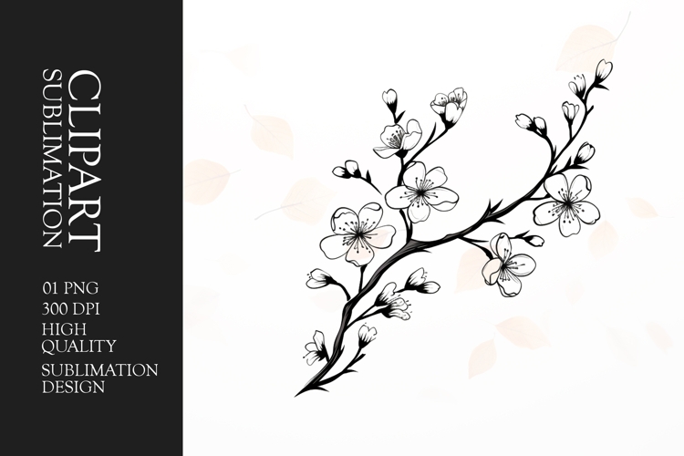 Flower Clipart Black And White Image 8